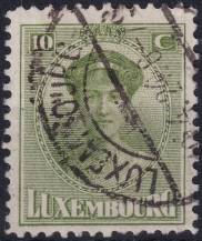 1921, Lucembursko, 0125, Výplatní známka: velkokněžna Šarlota ⊙