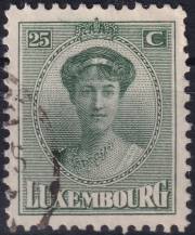 1921, Lucembursko, 0128, Výplatní známka: velkokněžna Šarlota ⊙