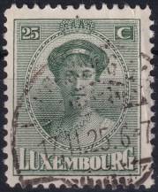 1921, Lucembursko, 0128, Výplatní známka: velkokněžna Šarlota ⊙