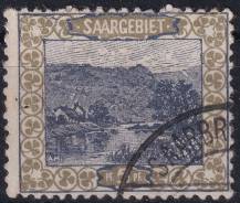 1921, Německá plebiscitní území (Sársko), 053A, Výplatní: obrázky krajiny - mlýn nad Mettlachem ⊙