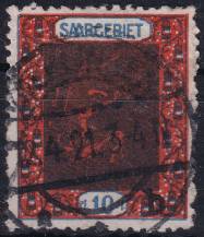 1921, Německá plebiscitní území (Sársko), 054A, Výplatní: obrázky krajiny - horník při práci ⊙