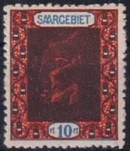 1921, Německá plebiscitní území (Sársko), 054A, Výplatní: obrázky krajiny - horník při práci ✶