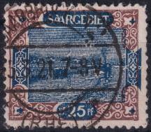 1921, Německá plebiscitní území (Sársko), 056A, Výplatní: obrázky krajiny - lodě na Sáře ⊙