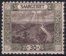 1921, Německá plebiscitní území (Sársko), 057A, Výplatní: obrázky krajiny - sárská smyčka u Mettlachu ✶✶