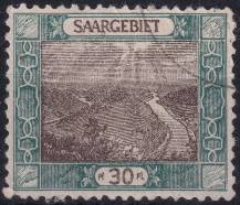 1921, Německá plebiscitní území (Sársko), 058A, Výplatní: obrázky krajiny - sárská smyčka u Mettlachu ⊙