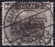 1921, Německá plebiscitní území (Sársko), 060A, Výplatní: obrázky krajiny - signální můstek, nádraží Saabrücken ⊙