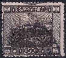 1921, Německá plebiscitní území (Sársko), 060A, Výplatní: obrázky krajiny - signální můstek, nádraží Saabrücken ⊙