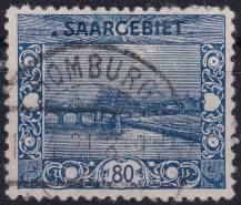 1921, Německá plebiscitní území (Sársko), 062ADV, Výplatní: obrázky krajiny - "Starý most", Saarbrücken ⊙