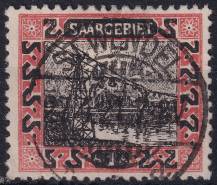 1921, Německá plebiscitní území (Sársko), 063AI, Výplatní: obrázky krajiny - lanovka, Fenne ⊙