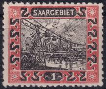 1921, Německá plebiscitní území (Sársko), 063AI, Výplatní: obrázky krajiny - lanovka, Fenne ✶