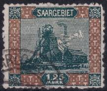 1921, Německá plebiscitní území (Sársko), 064A, Výplatní: obrázky krajiny - těžní věž ⊙