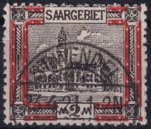 1921, Německá plebiscitní území (Sársko), 065A, Výplatní: obrázky krajiny - Nová radnice, Saarbrücken ⊙