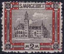 1921, Německá plebiscitní území (Sársko), 065A, Výplatní: obrázky krajiny - Nová radnice, Saarbrücken ✶✶