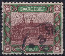 1921, Německá plebiscitní území (Sársko), 068A, Výplatní: obrázky krajiny - zemský úřad, Saarbrücken ⊙