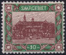 1921, Německá plebiscitní území (Sársko), 068A, Výplatní: obrázky krajiny - zemský úřad, Saarbrücken ✶
