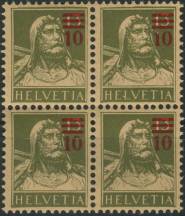 1921, Švýcarsko, 0159, Výplatní známka: Tellovo poprsí ∗∗ ⊞
