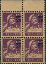 1921, Švýcarsko, 0160a, Výplatní známka: Tellovo poprsí ∗∗ ⊞ o H