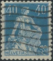 1921, Švýcarsko, 0170a, Výplatní známka: Sedící Helvetia ⊙