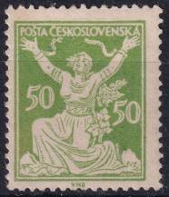 1922, ČSR I, 0156AVV, Výplatní známka: Osvobozená republika ✶