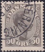 1922, Dánsko, 0126, Výplatní známka: Kristián X. ⊙