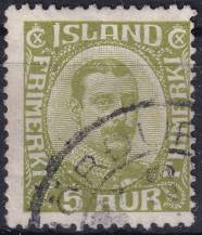 1922, Island, 0099, Výplatní známka: Král Kristián X. ⊙