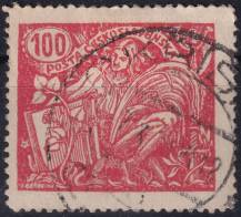 1923, ČSR I, 0173AIII, Výplatní známka: Hospodářství a věda (II) ⊙