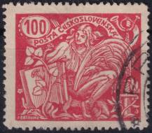 1923, ČSR I, 0173AIII, Výplatní známka: Hospodářství a věda (II) ⊙