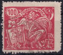 1923, ČSR I, 0173AIIIVV, Výplatní známka: Hospodářství a věda (II) ⊙