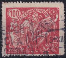 1923, ČSR I, 0173AIIIVV, Výplatní známka: Hospodářství a věda (II) ⊙