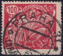 1923, ČSR I, 0173BIII, Výplatní známka: Hospodářství a věda (II) ⊙