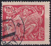 1923, ČSR I, 0173BIIIVV, Výplatní známka: Hospodářství a věda (II) ⊙