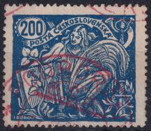 1923, ČSR I, 0174AIII, Výplatní známka: Hospodářství a věda (II) ⊙