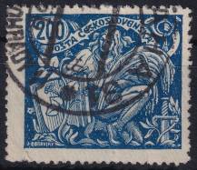 1923, ČSR I, 0174AIII, Výplatní známka: Hospodářství a věda (II) ⊙ "bodlák"