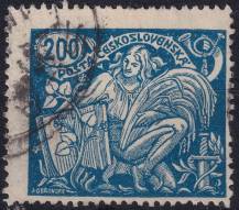 1923, ČSR I, 0174AIIVV, Výplatní známka: Hospodářství a věda (II) ⊙