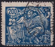 1923, ČSR I, 0174BIIIVV, Výplatní známka: Hospodářství a věda (II) ⊙