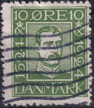 1924, Dánsko, 0137, 300 let Dánské pošty: Král Kristián X. ⊙