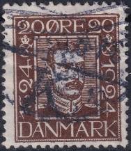 1924, Dánsko, 0139, 300 let Dánské pošty: Král Kristián X. ⊙
