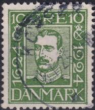 1924, Dánsko, 0140, 300 let Dánské pošty: Král Kristián X. ⊙