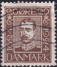 1924, Dánsko, 0142, 300 let Dánské pošty: Král Kristián X. ⊙