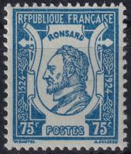 1924, Francie, 0173, 400. výročí narození Pierra de Ronsard ✶✶