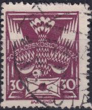 1925, ČSR I, 0150VV, Výplatní známka: Holubice ⊙