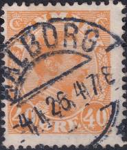 1925, Dánsko, 0149VV, Výplatní známka: Kristián X. ⊙