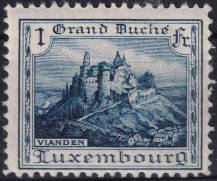 1925, Lucembursko, 0163, Výplatní známka: krajinky - zámek Vianden ✶