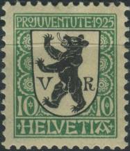 1925, Švýcarsko, 0215, Pro Juventute: Znaky - Appenzell-Ausserhoden ∗∗