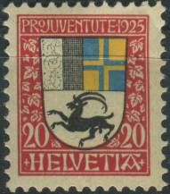 1925, Švýcarsko, 0216, Pro Juventute: Znaky - Graubünden ∗∗