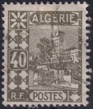 1926, Alžírsko, 0046, Výplatní známka: zemské pohledy - mešita Si-di Abderahman ⊙