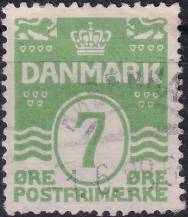 1926, Dánsko, 0166, Výplatní známky: Vlnky, s 18 srdičky ⊙