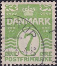 1926, Dánsko, 0166, Výplatní známky: Vlnky, s 18 srdičky ⊙