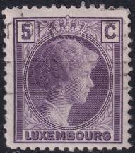 1926, Lucembursko, 0166, Výplatní známka: velkovévodkyně Šarlota ⊙