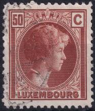 1926, Lucembursko, 0171, Výplatní známka: velkovévodkyně Šarlota ⊙